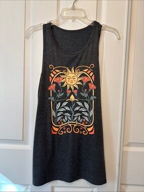 Colorful Summery with Sun and Flowers Graphic Tank Top